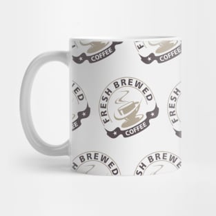 Freshly brewed coffee on pattern white background Mug